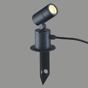 コイズミ照明 LEDスポットライト 防雨型 スパイク式 白熱球60W相当 散光配光 非調光 電球色 キャブタイヤケーブル5.0m・ランプ付 サテンブラック AU54117 画像1
