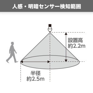 YAZAWA(ヤザワ) LED電球 A形 60W相当 電球色 センサー付き LDA8LGP2 画像5