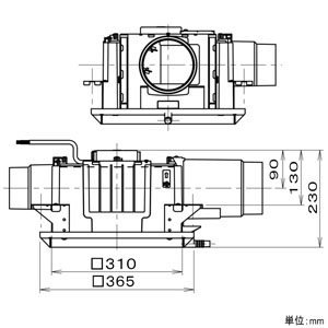パナソニック 小口径セントラル換気システム 天井埋込形 標準タイプ 適用パイプφ100・125mm FY-20KC6A 画像3