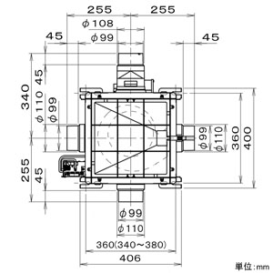 パナソニック 小口径セントラル換気システム 天井埋込形 浴室換気タイプ 適用パイプφ100mm FY-15KY6A 画像2