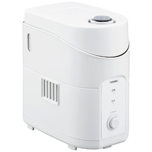 ツインバード スチーム式パーソナル加湿器 水タンク容量約1.2L 加湿量約150ml/h アロマトレー付 ホワイト SK-E961W