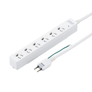 YAZAWA(ヤザワ)3P抜け止めマグネットフック付タップ6個口5m白H5HJKNP605WH