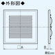 三菱 ダクト用換気扇 別売グリル インテリア格子タイプ ライトオーク P-260GB2-G 画像2