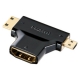 サンワサプライ HDMI変換アダプタ ミニHDMIオス/マイクロHDMIオス-HDMIメス ブラック AD-HD11MMC 画像1