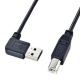 サンワサプライ 両面挿せるL型USBケーブル A-B 標準 長さ1m ブラック KU-RL1 画像1
