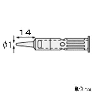 エンジニア 半田コテチップ SKM-40用 先端幅φ1mm 金属触媒内蔵 SK-42 画像2