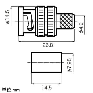 ジェフコム BNC型ストレートプラグ 50Ω・圧着タイプ 適合ケーブル:5D-2V 2個入 LBNC-5D-2P 画像2